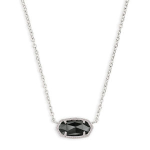 KENDRA SCOTT Elisa Silver Pendant Necklace Black